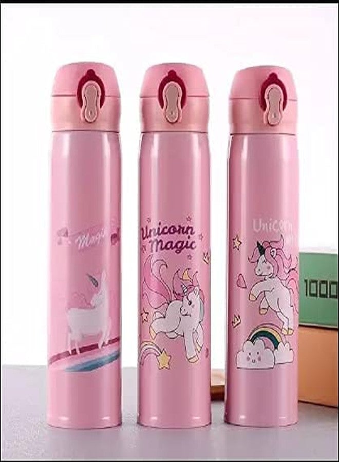 OANGO Stylish Cartoon Printed Design Stainless Steel Vacuum flasks Thermos Bottle/Water Bottle for Kids/Flask Insulated Bottle for School and Office- 500 ml || Multicolor || - Image 2